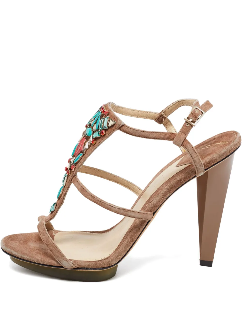 embellishment suede sandals