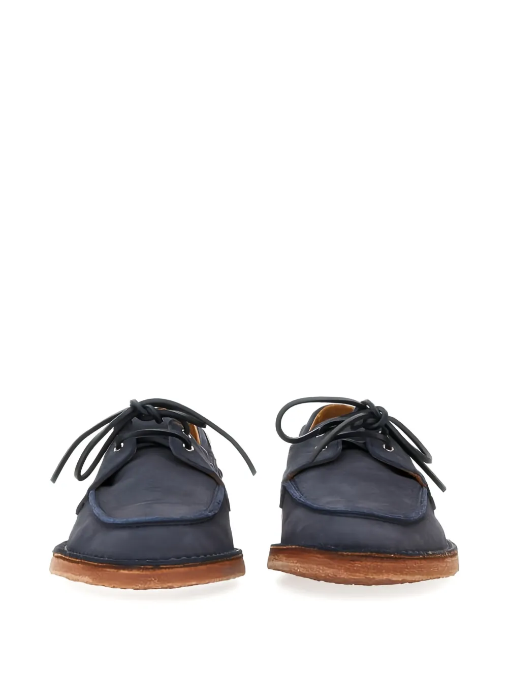 Buttero leather lace-up boat shoes Blue