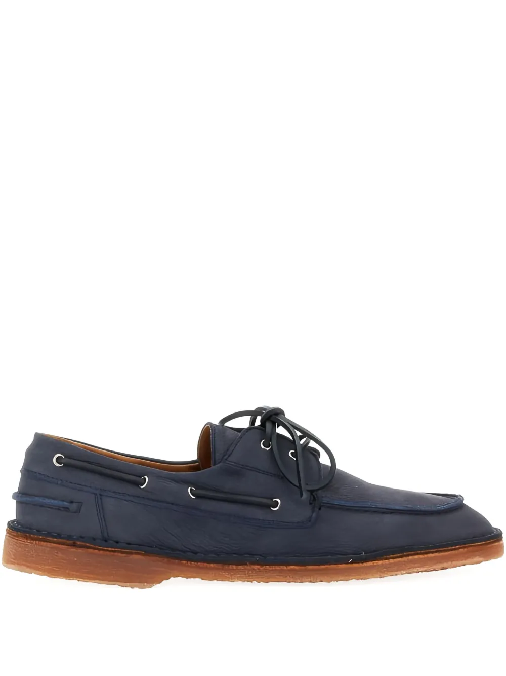 Buttero leather lace-up boat shoes Blue