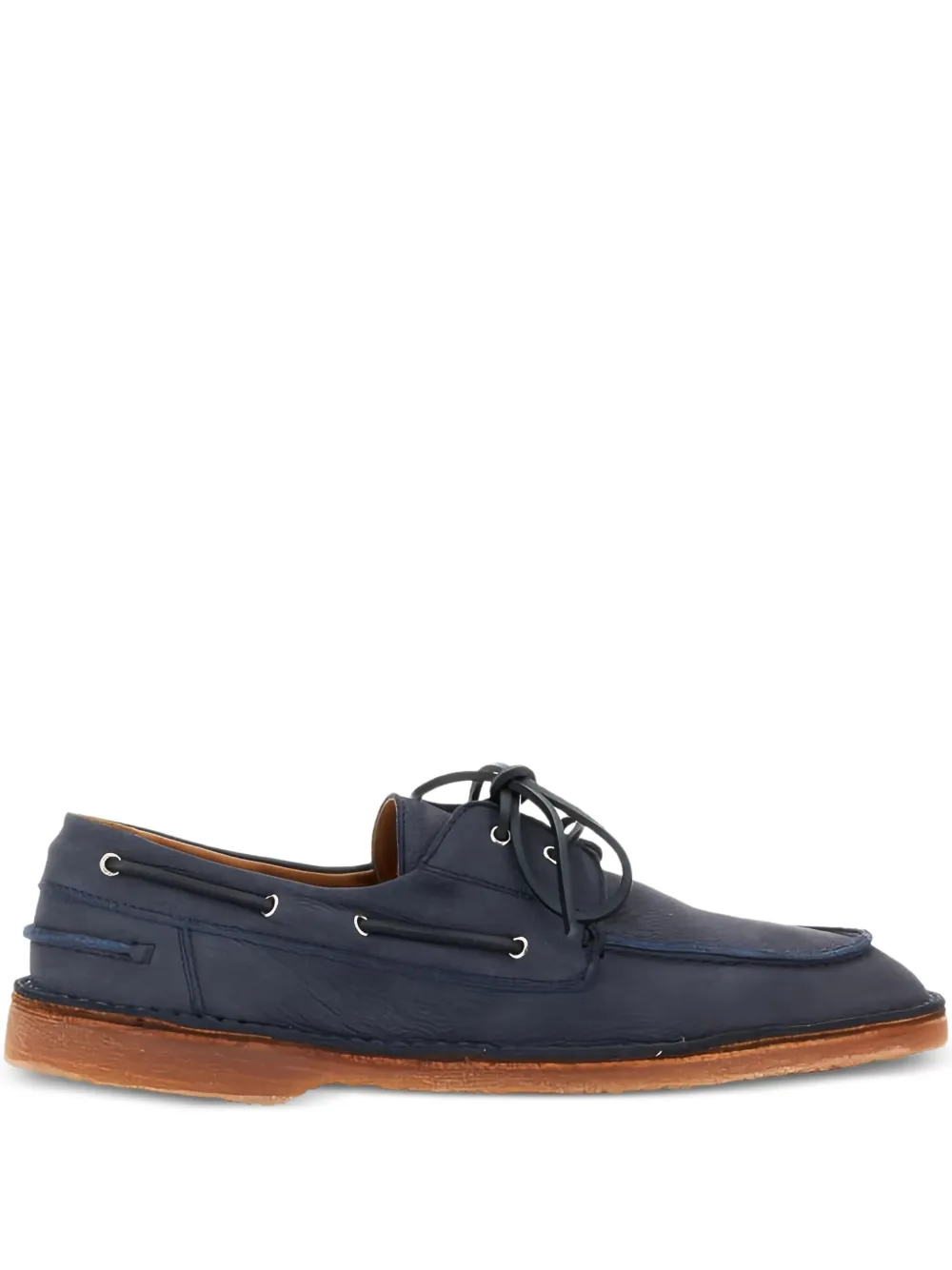 Buttero leather lace-up boat shoes Blue