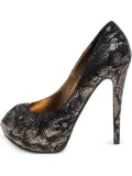 Gina Pre-owned 130mm peep-toe pumps - Black