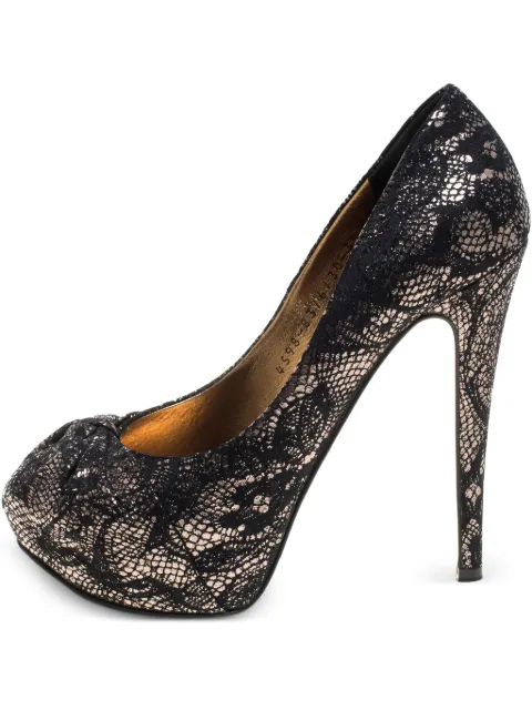 Gina zapatillas con peep-toe y tacón de 130mm de archivo