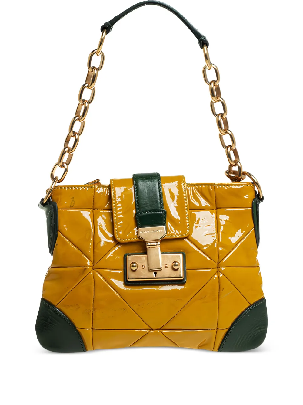 Marc Jacobs Vintage bolsa de hombro capitonada de charol | amarillo | Image 1