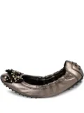 Tod's Vintage beaded ballet flats - Grey