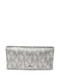 Michael Kors Vintage logo-printed metallic wallet - Silver