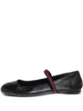 Gucci Pre-Owned Mary Jane striped elastic strap flat pumps - Black