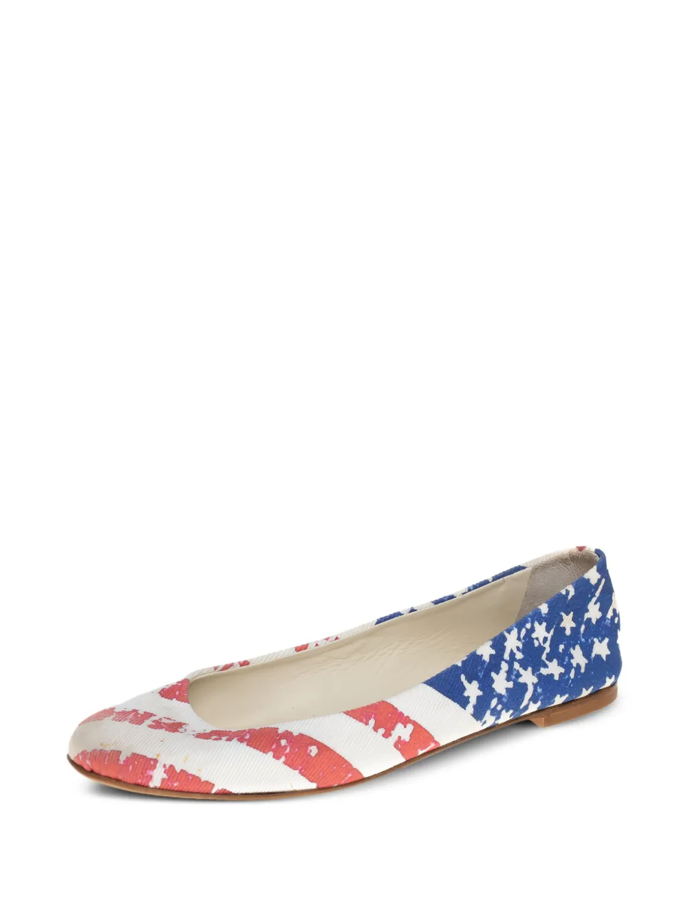 Giuseppe Zanotti Vintage Ballerina's met vlagprint - Wit
