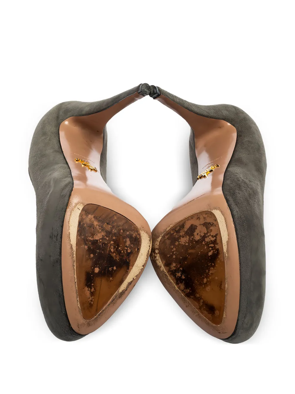 Prada Pre-Owned 120 mm suède pumps met plateauzool Grijs