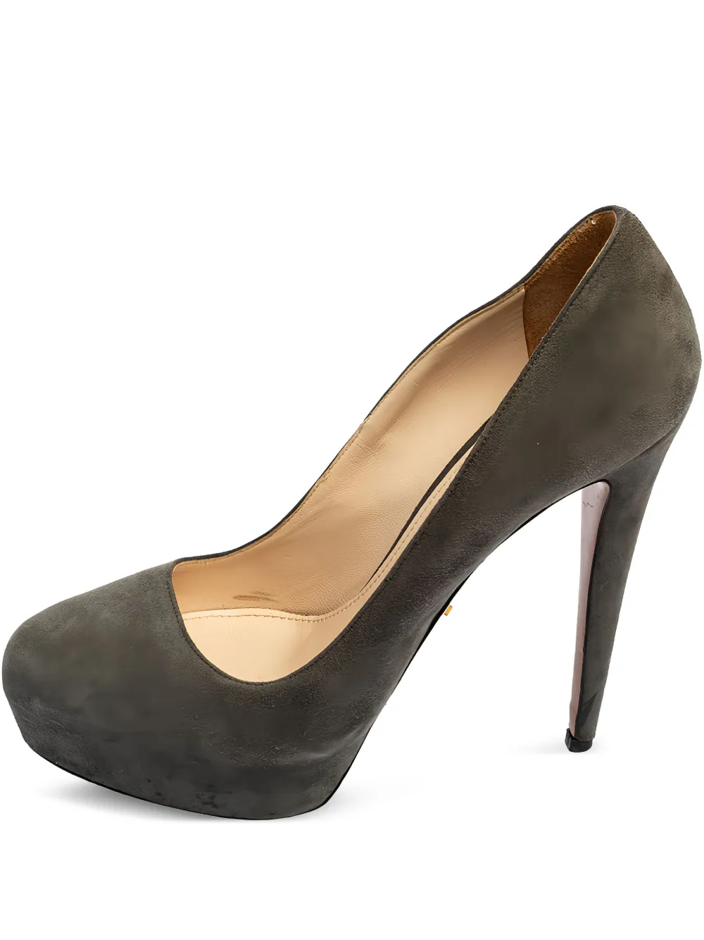 Prada Pre-Owned 120mm suede platform pumps Grey