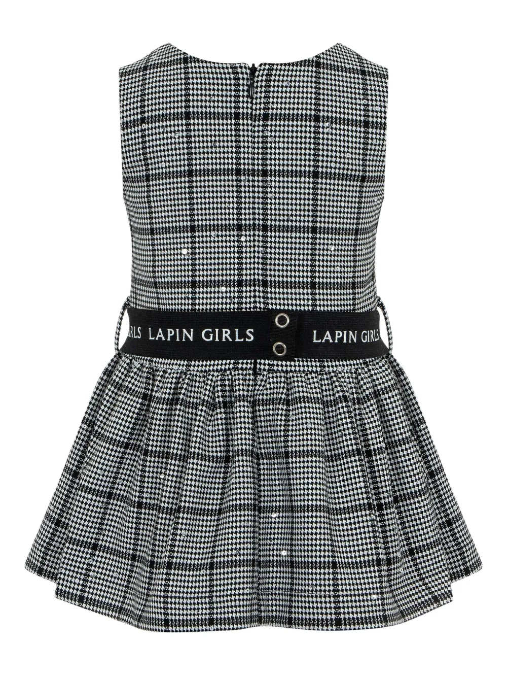 Lapin House Geruite verfraaide jurk Grijs