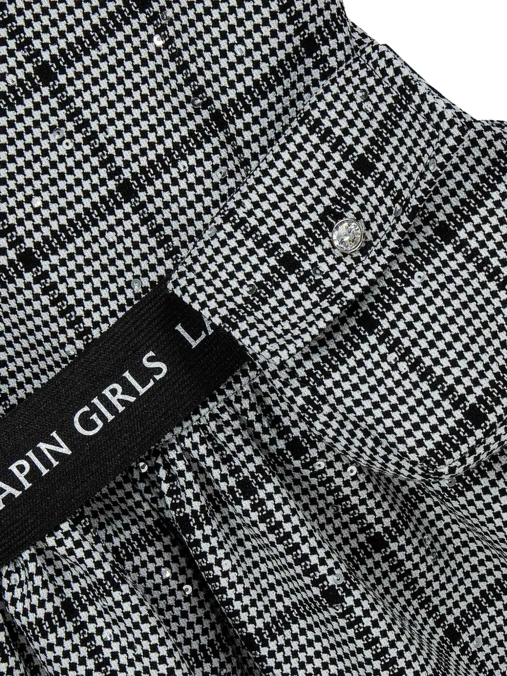 Lapin House Geruite verfraaide jurk Grijs