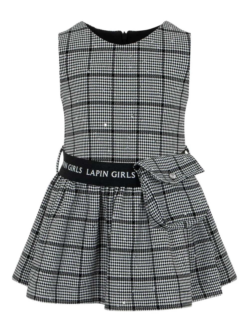 Lapin House Geruite verfraaide jurk Grijs