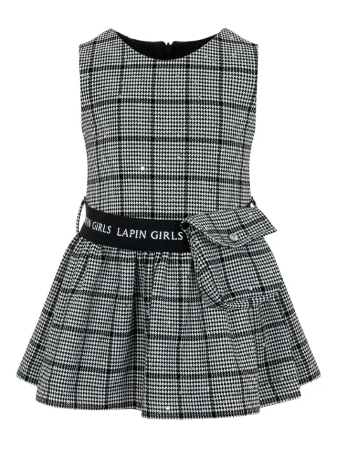 Lapin House Verziertes Kleid mit Karo-Print