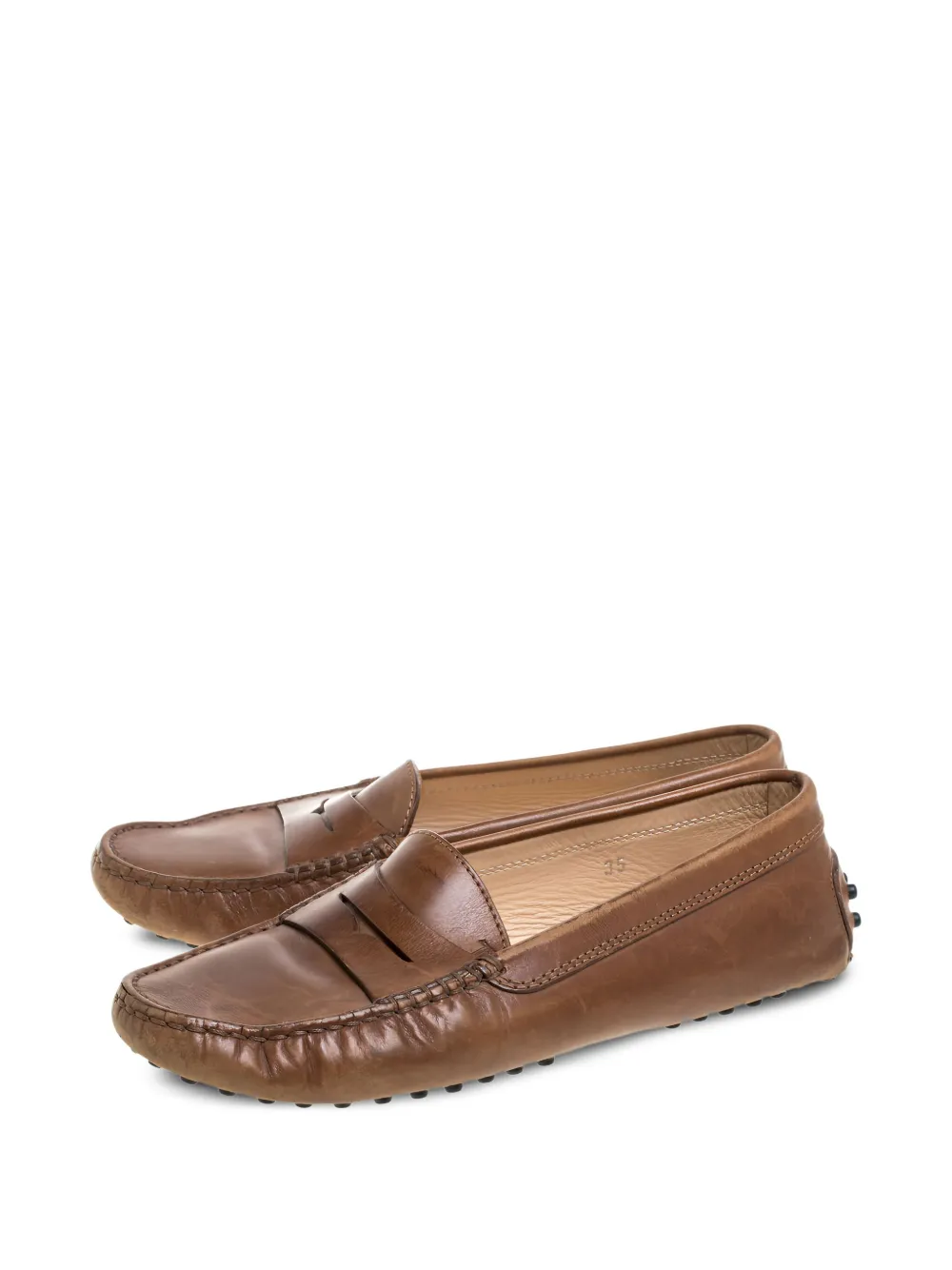 Tod's Vintage Leren loafers - Bruin