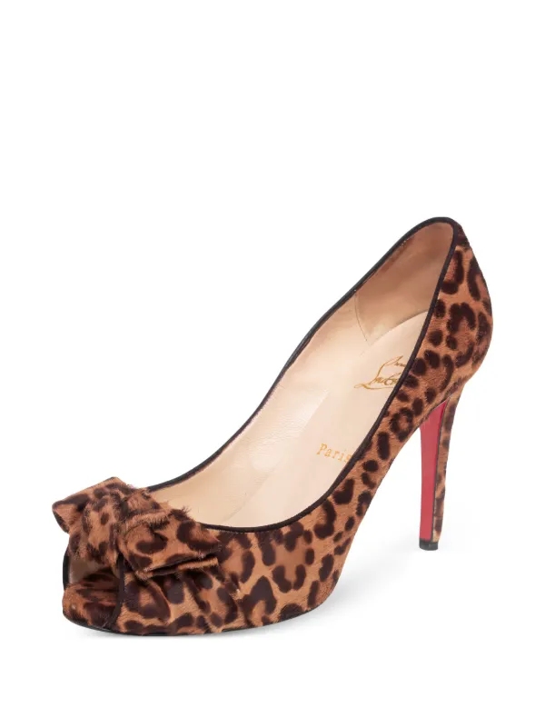 Christian Louboutin Pre-Owned 105mm leopard-print peep-toe Pumps