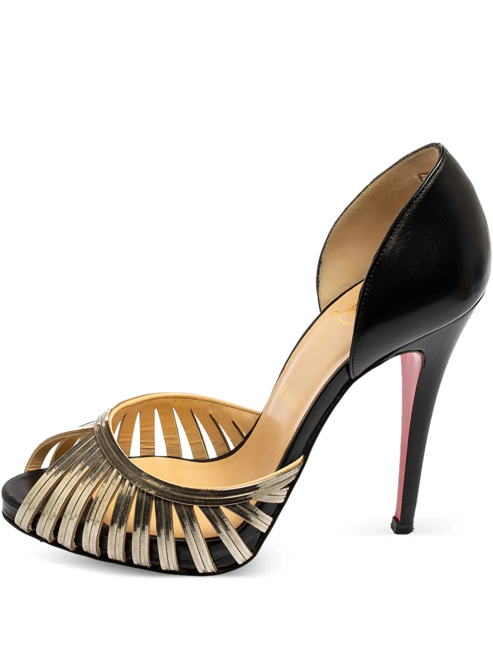 Christian Louboutin Pre-Owned 110mm leather metallic pumps - イエロー Christian Louboutin Pre-Owned 110mm leather metallic pumps - イエロー