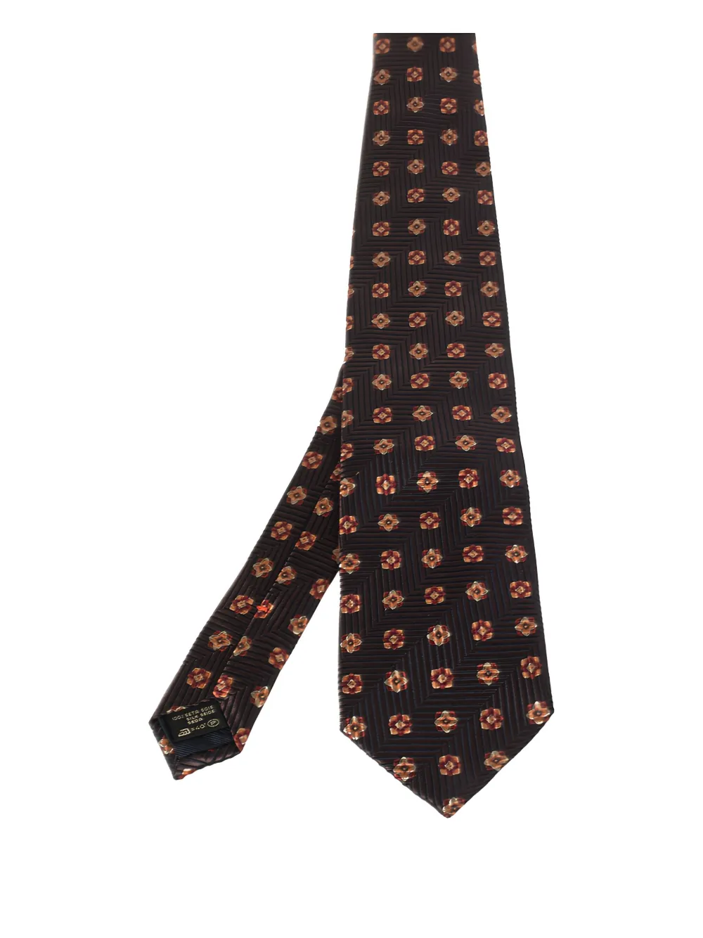 herringbone-pattern floral tie