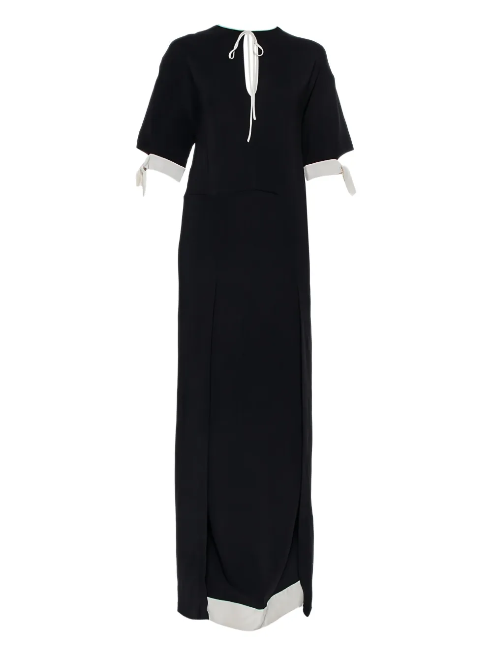 tie-neck silk dress