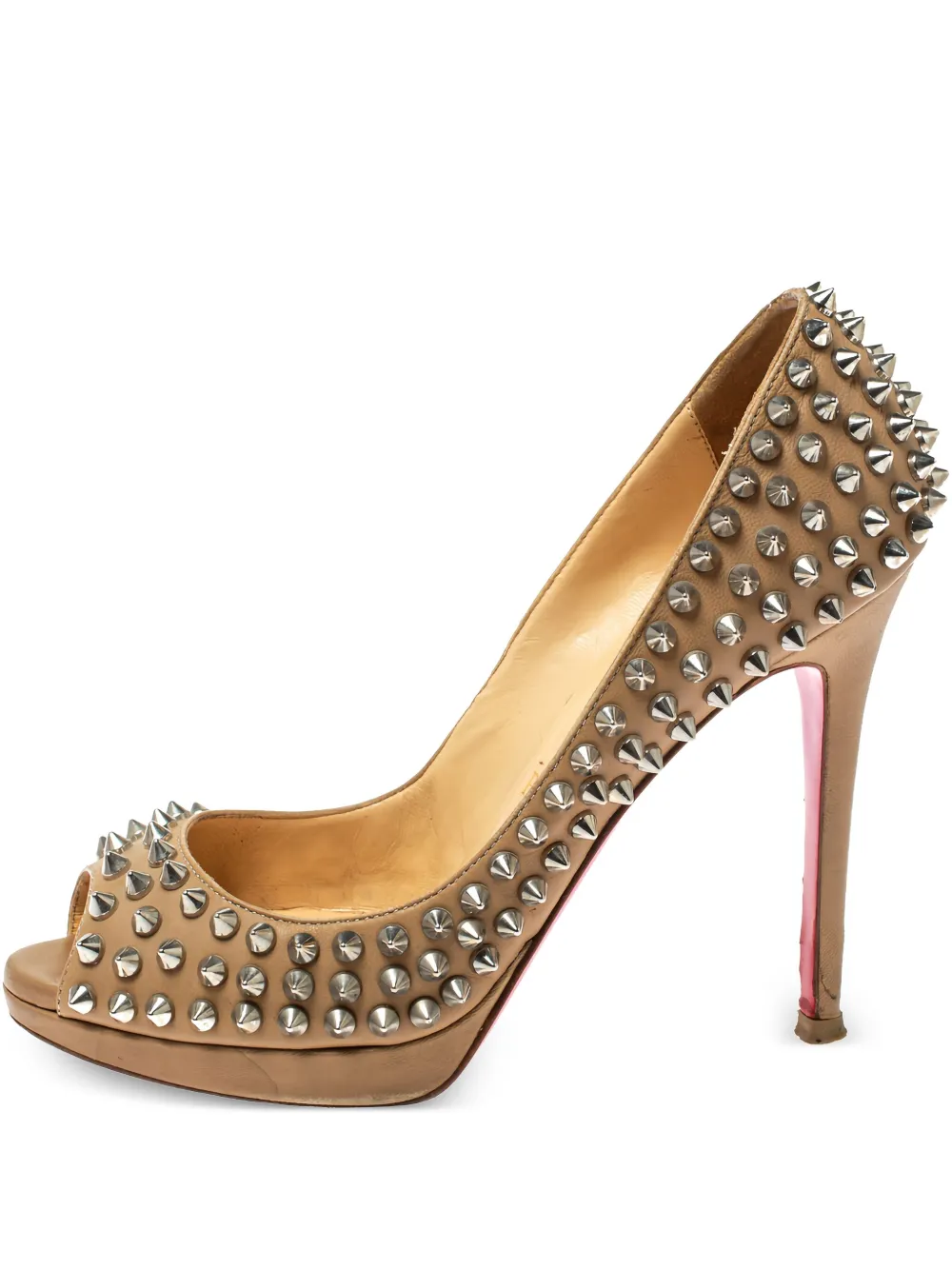 Christian Louboutin Pre-Owned スパイクスタッズ サンダル 115mm - ニュートラル Christian Louboutin Pre-Owned スパイクスタッズ サンダル 115mm - ニュートラル