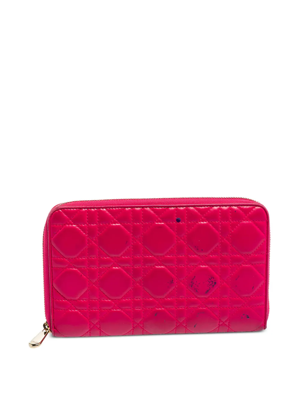 Christian Dior Pre-Owned Cannage leather zip wallet - ピンク Christian Dior Pre-Owned Cannage leather zip wallet - ピンク