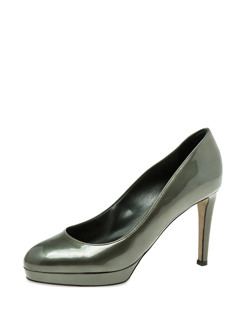 Sergio Rossi Vintage 90mm lakleren pumps met plateauzool - Groen