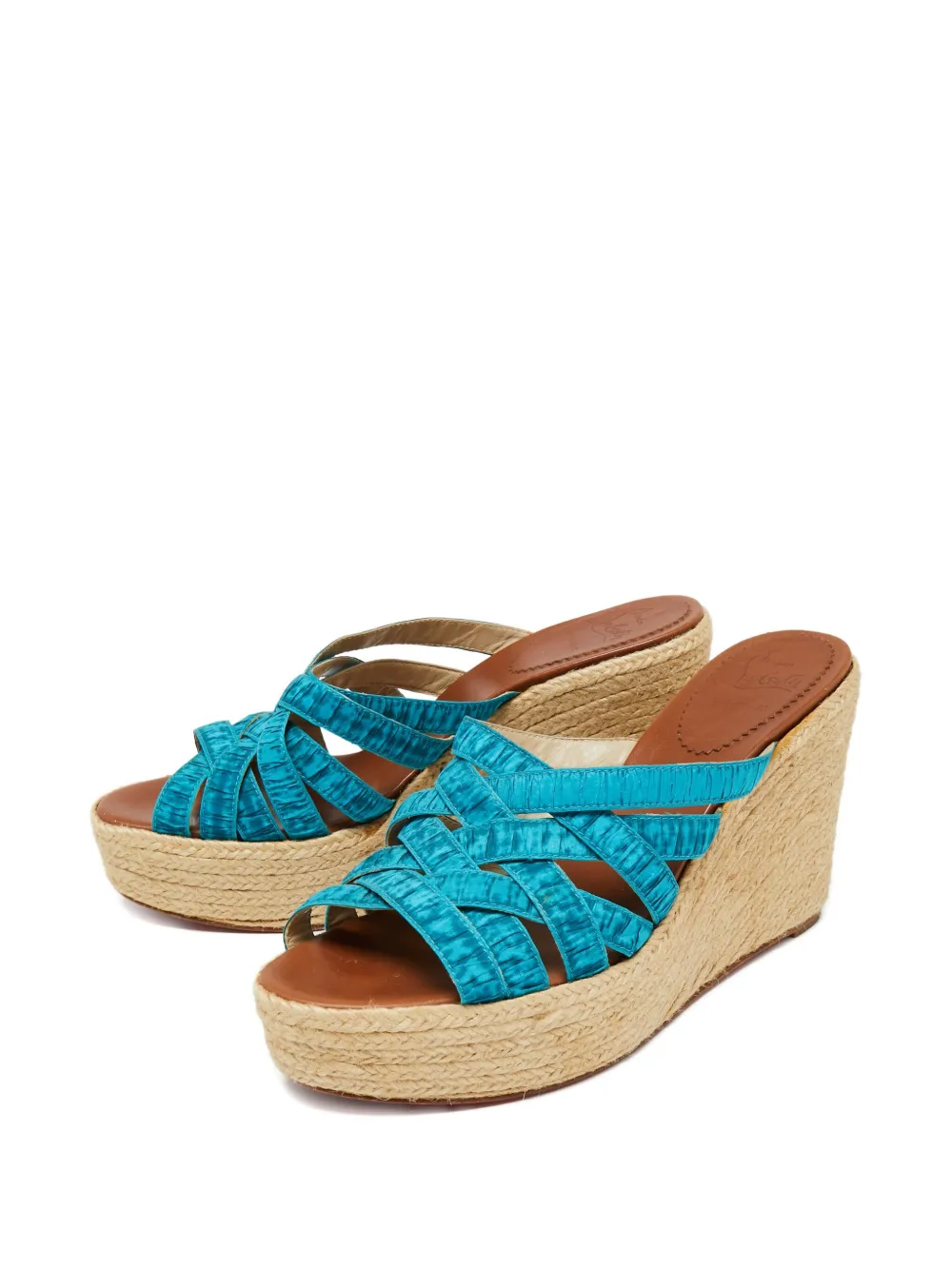 Christian Louboutin Pre-Owned 110 mm espadrilles met sleehak - Blauw