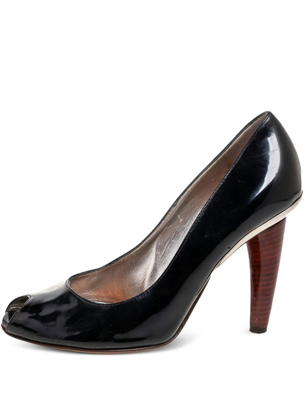 Dolce & Gabbana Pre-Owned 110mm patent-leather peep-toe pumps | Black | Image 1