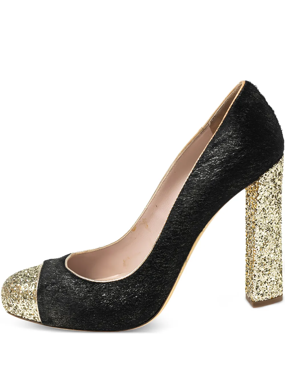 Miu Miu Pre-Owned 115mm glitter-detailed pumps | Black | Image 1