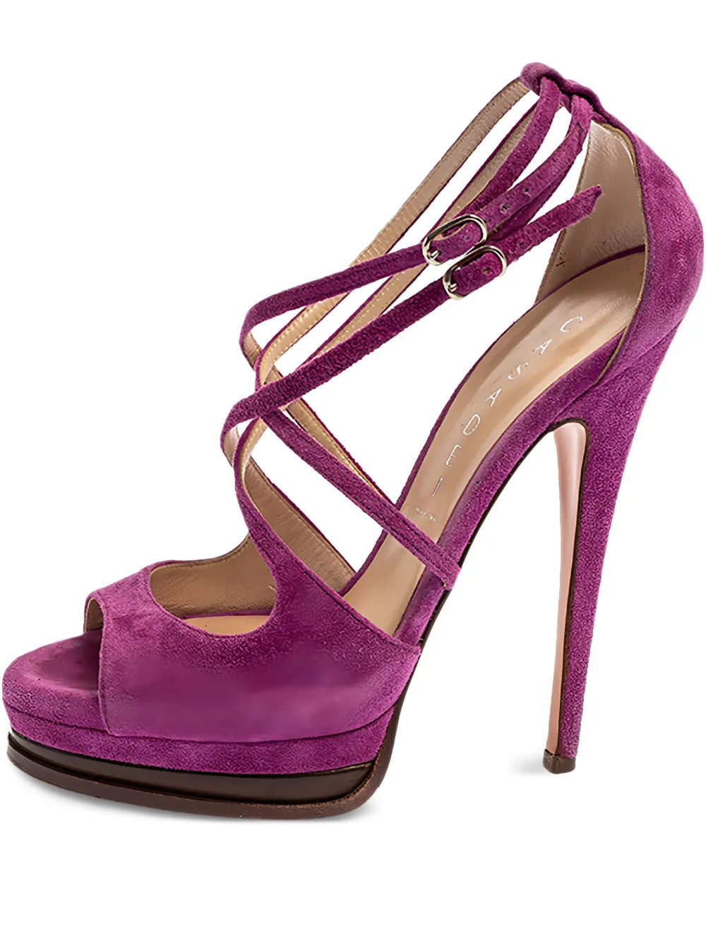 Casadei Vintage pre-owned 140mm strappy suede sandals | Purple | Image 1