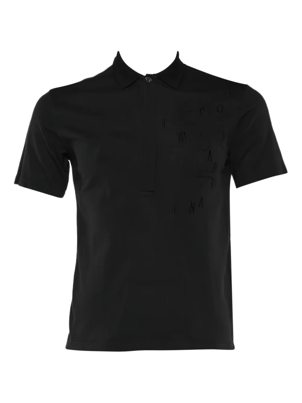 Emporio Armani Pre-Owned logo-embroidered polo shirt | Black | Image 1