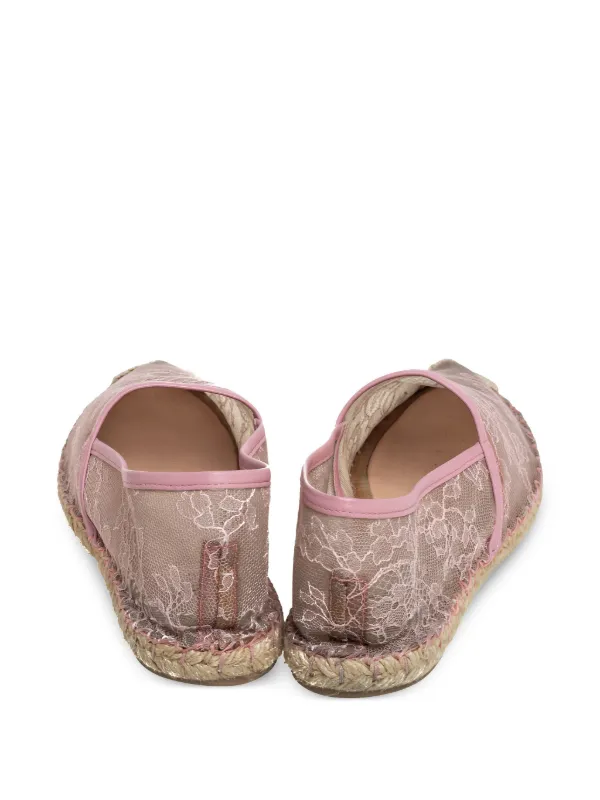 VALENTINO レースエスパドリーユ Valentino Garavani Pre-Owned フローラルレース エスパドリーユ