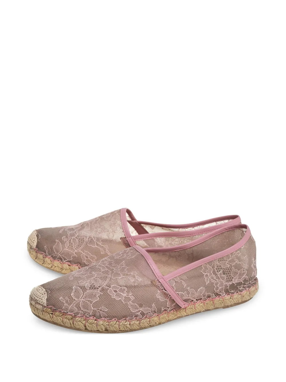 Valentino Garavani Pre-Owned Espadrilles met bloemenkant - Roze