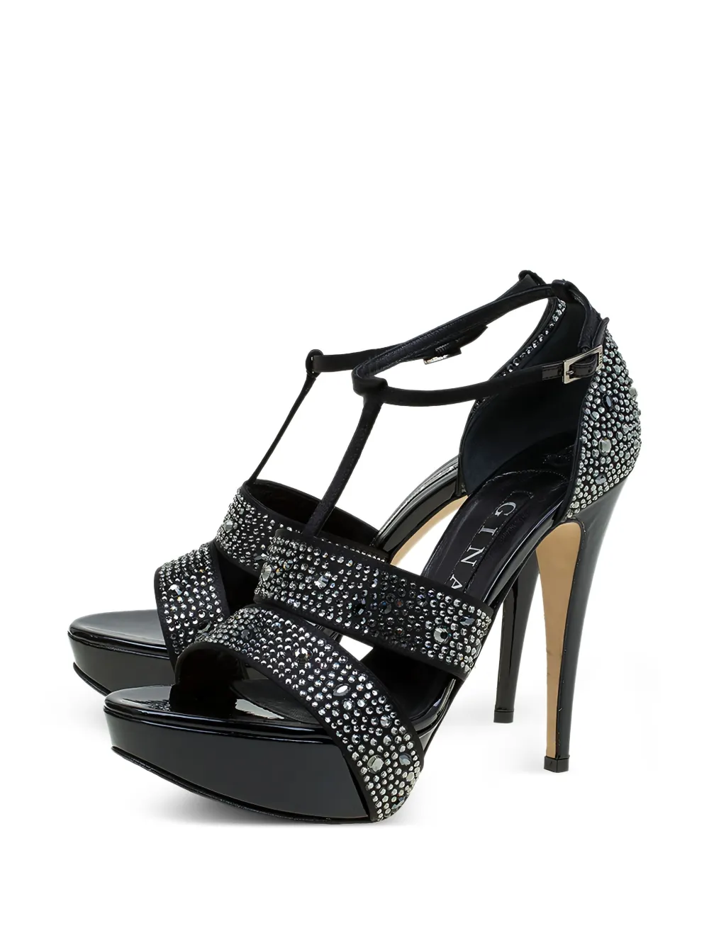 Gina pre-owned 135mm rhinestoned sandals | Image 2