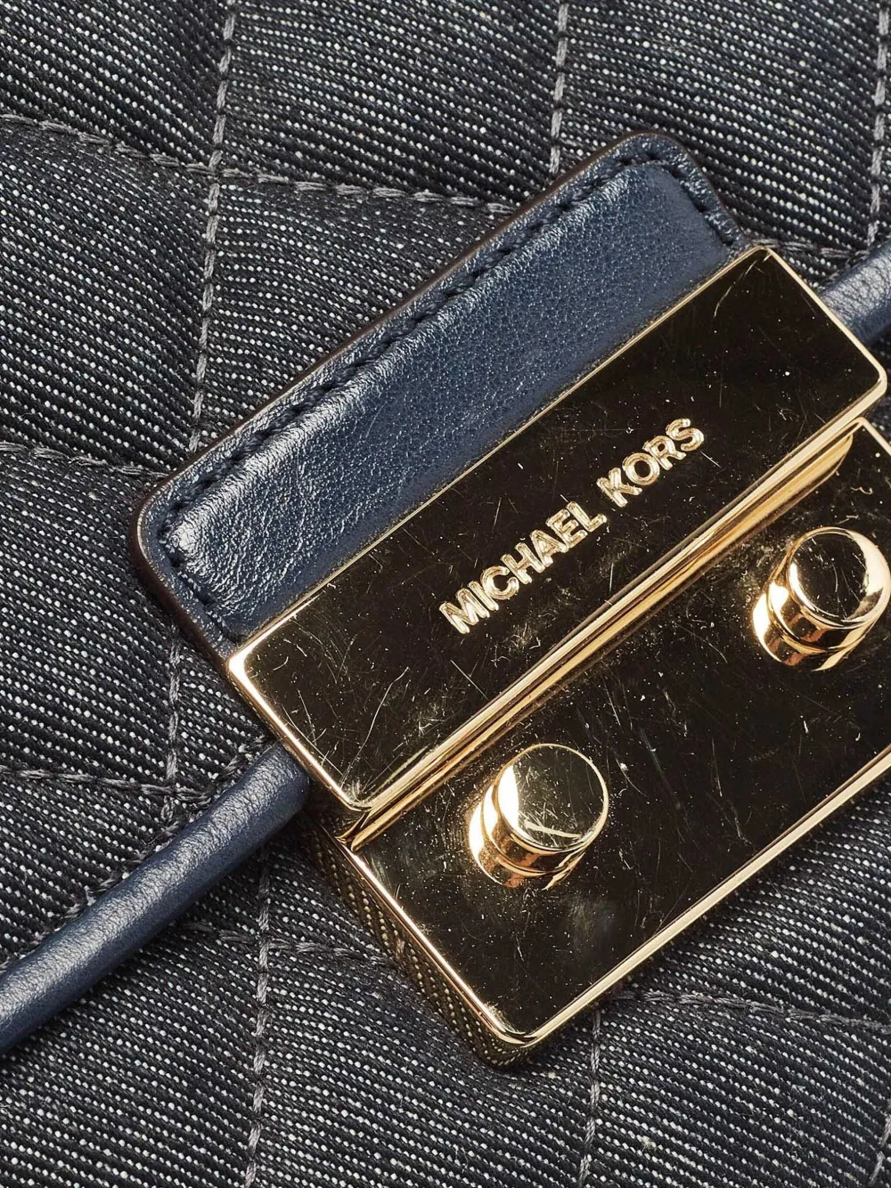 Pre-owned Michael Kors Vintage Sloan Quilted Denim Shoulder Bag