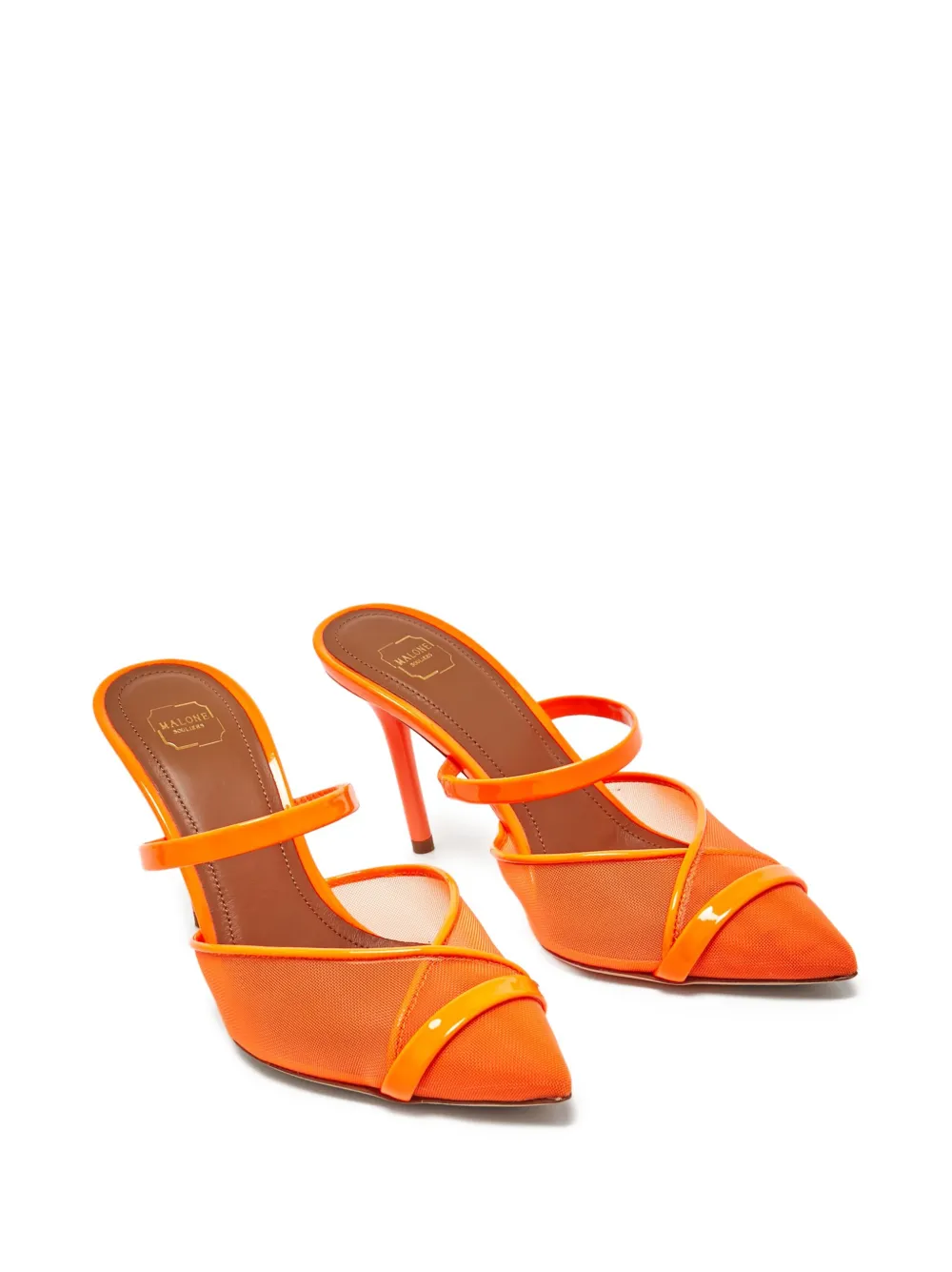 Malone Souliers 90 mm leren muiltjes met hak - Oranje