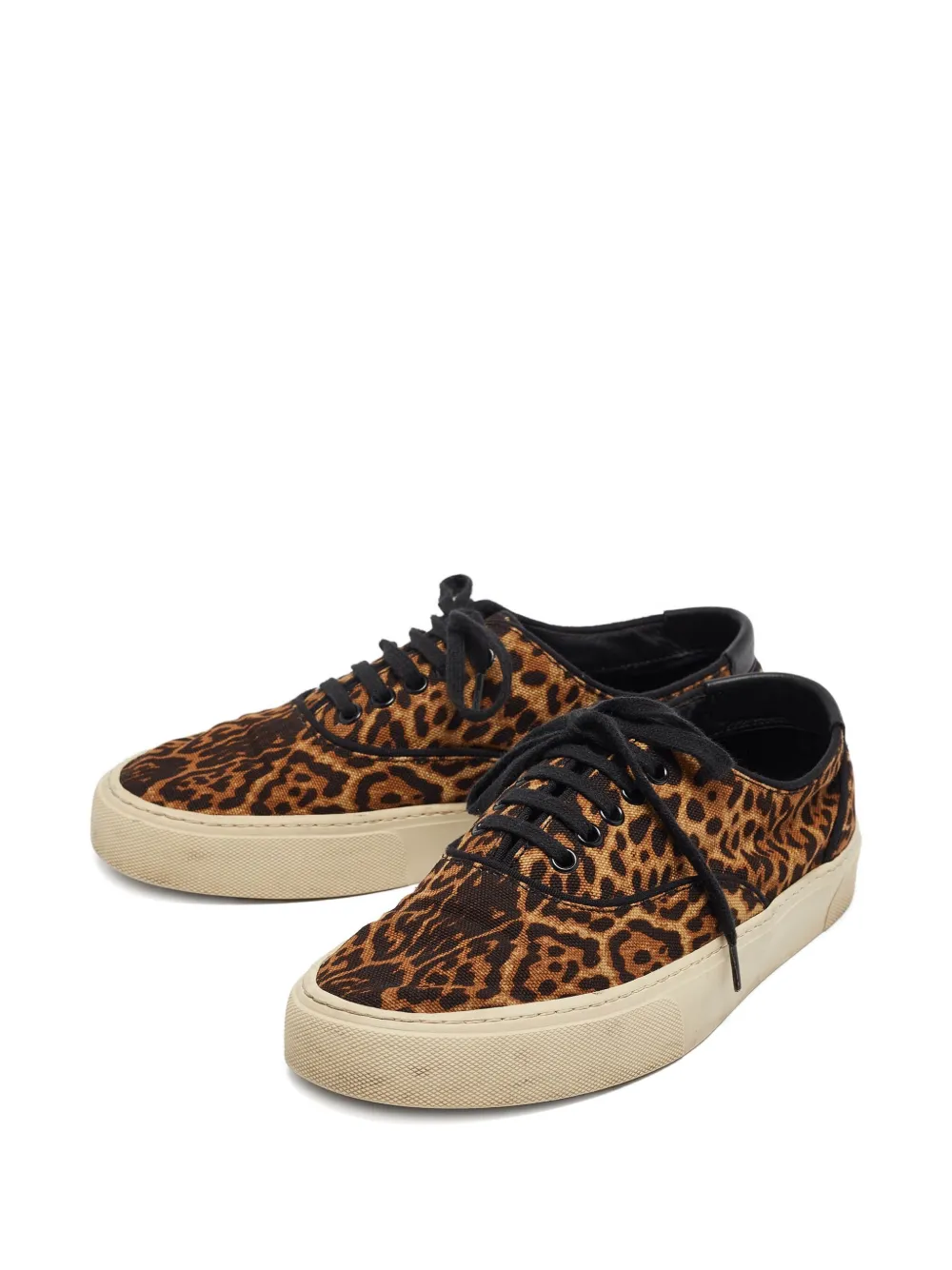 Saint Laurent Pre-Owned leopard-print canvas sneakers | Low-Tops | Image 2