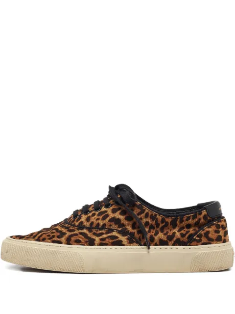 Saint Laurent Pre-Owned leopard-print canvas sneakers