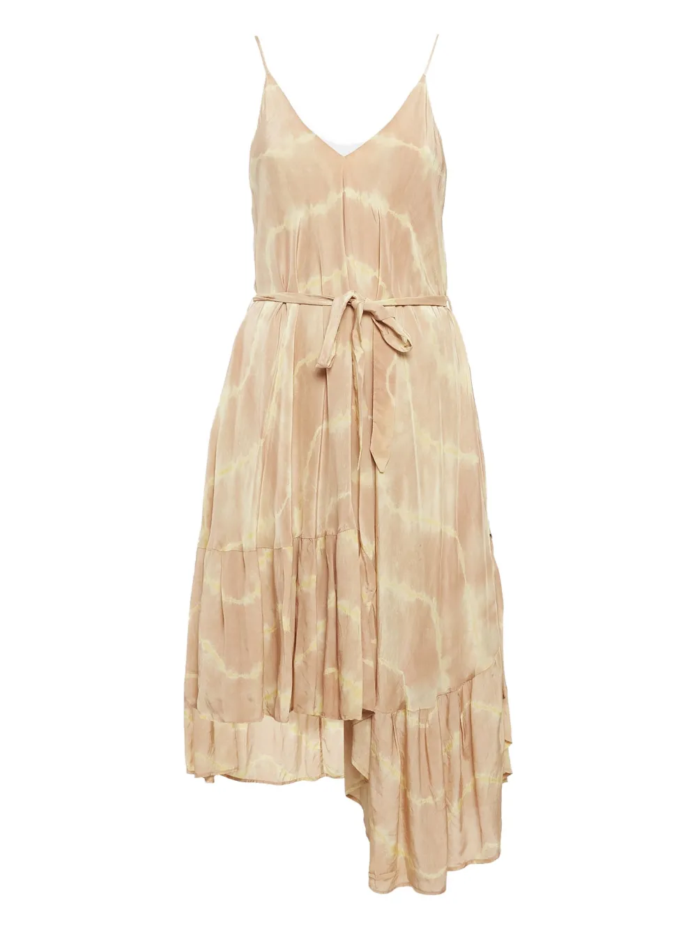 Maje pre-owned tie-dye ruffle midi dress | Neutrals | Image 1