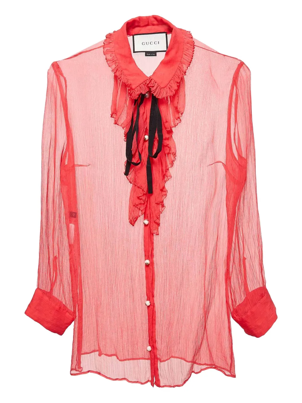 Gucci Pre-Owned Gerüschtes Hemd mit Knöpfen - Rosa