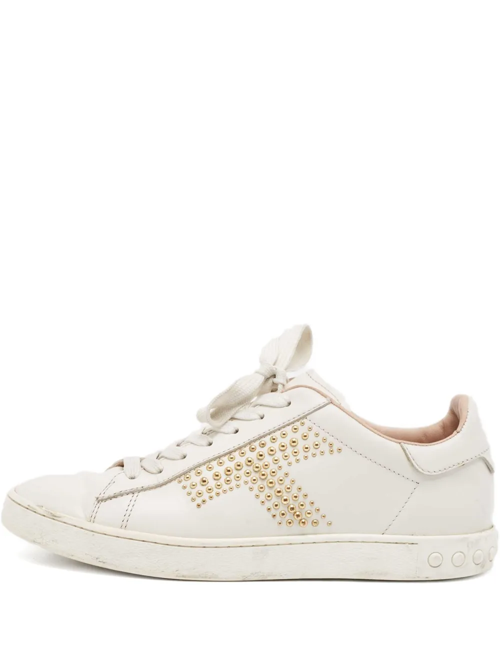 Pre-owned Tod's Vintage Leather Studded Sneakers