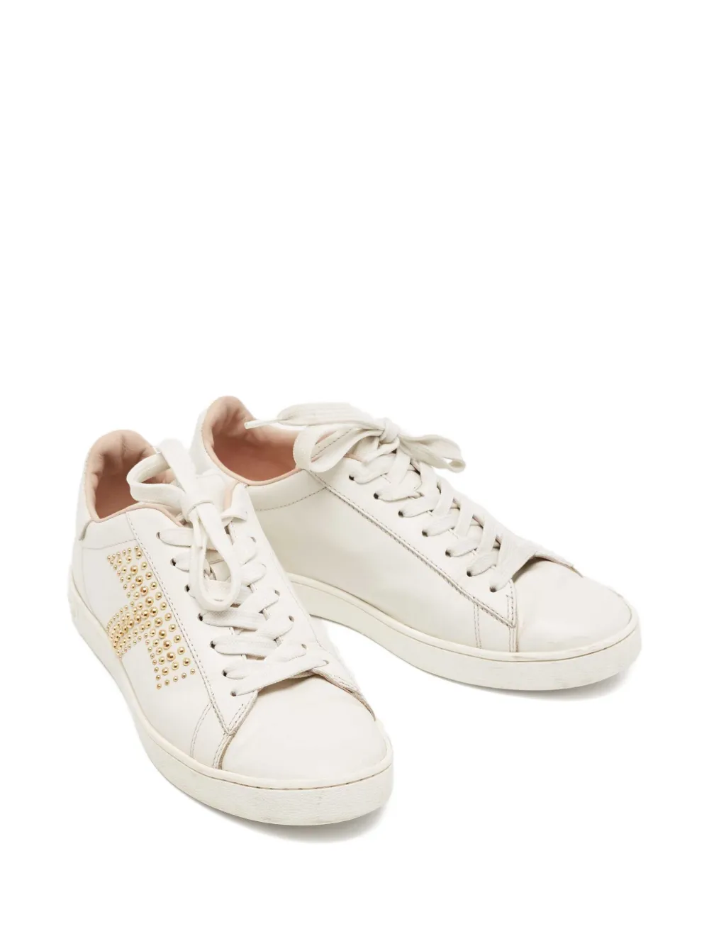 Tod's Vintage Leren sneakers met studs - Wit