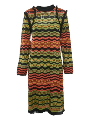 vintage missoni dress Missoni Pre-Owned wave-pattern ruffle-detail Dress