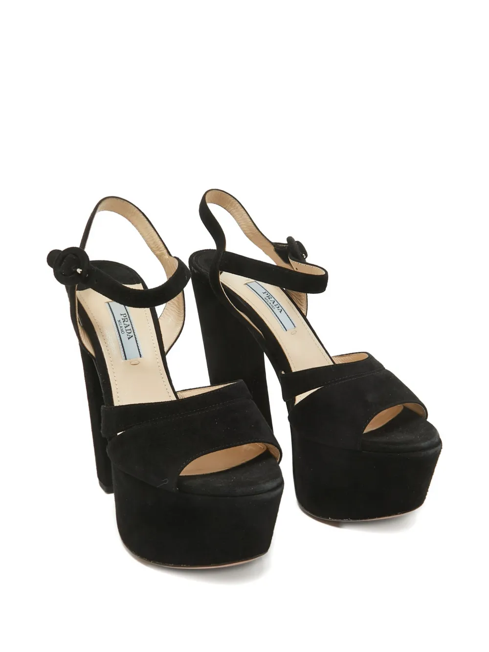 Prada Pre-Owned Sandalen met plateauzool - Zwart