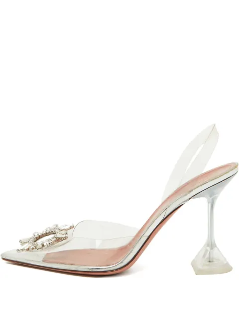 Amina Muaddi embellished pointed-toe mules