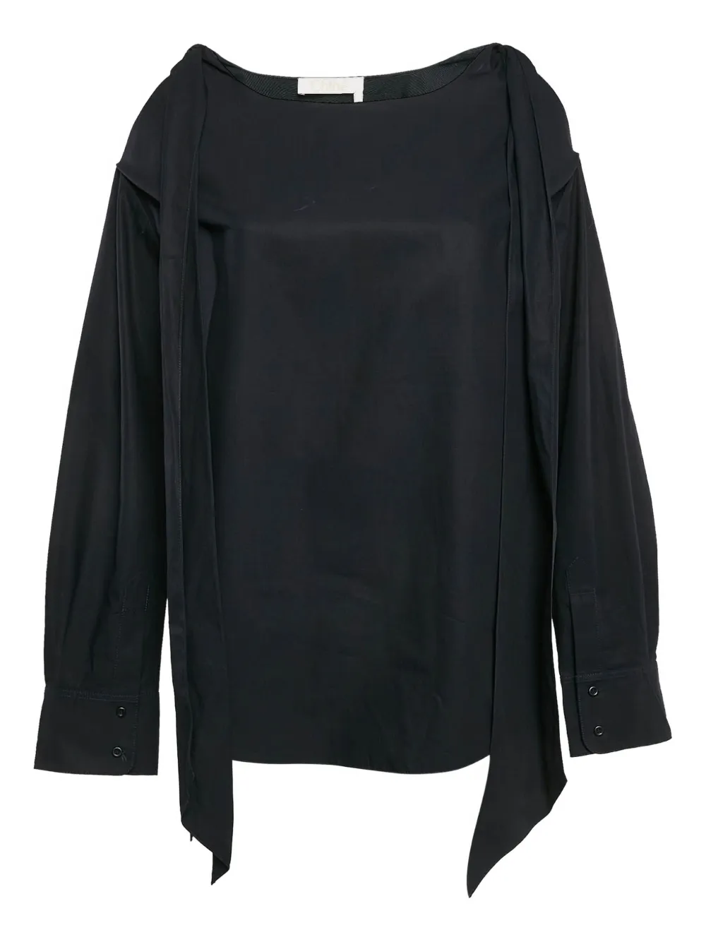 Chloé Pre-Owned asymmetric tie-detail blouse | Blue | Image 1