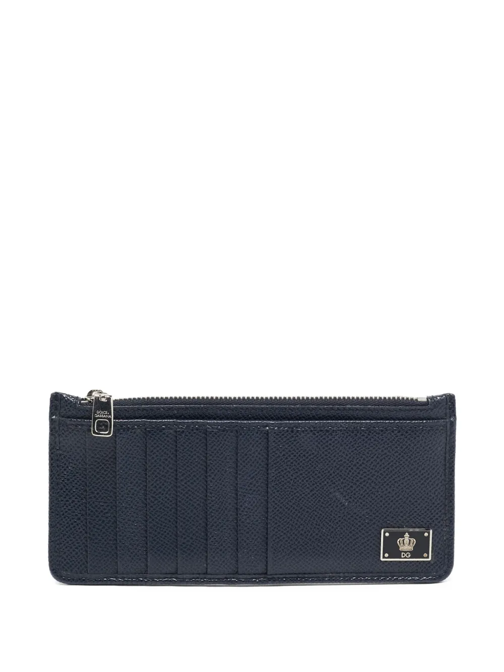 logo-plaque leather card holder