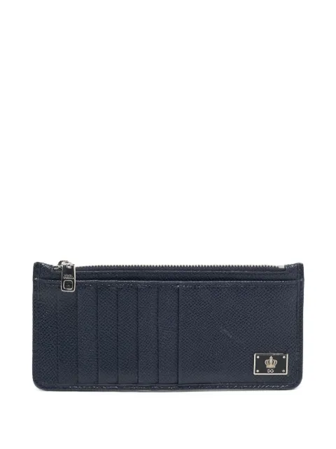 Dolce & Gabbana Pre-Owned logo-plaque leather card holder