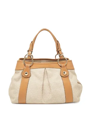 COACH Vintage White Brown Leather Tote Vintage large coach leather 