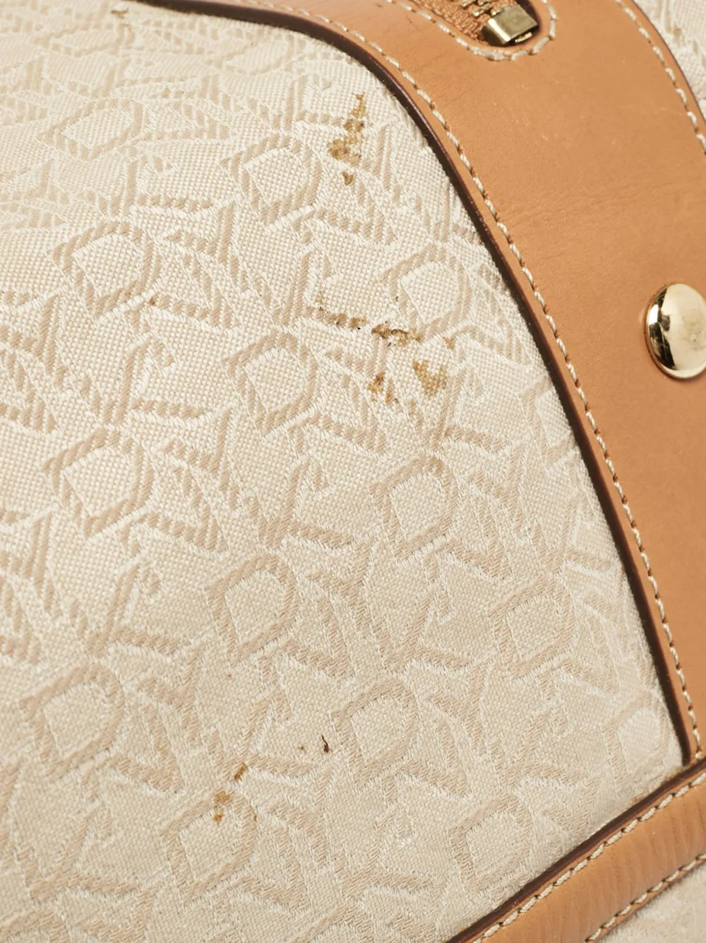 Pre-owned Dkny Vintage Two-tone Tote Bag In Neutral