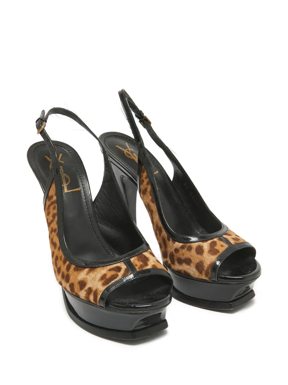 Saint Laurent Pre-Owned 110 mm pumps met hak en luipaardprint - Bruin